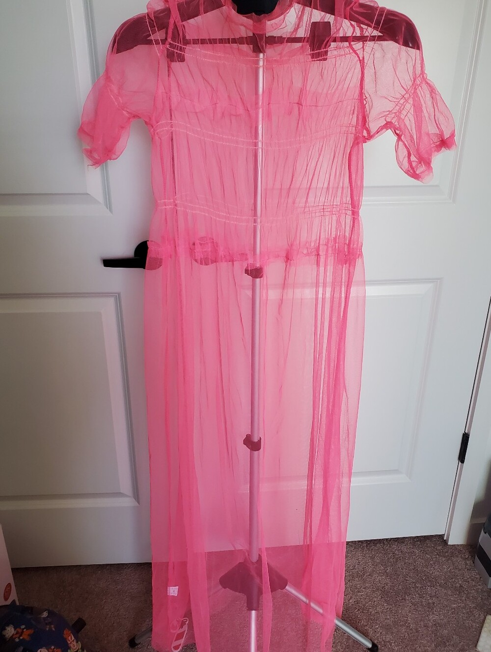 Sheer Pink Long Nightgown / Robe - Women Intimates & Sleepwear